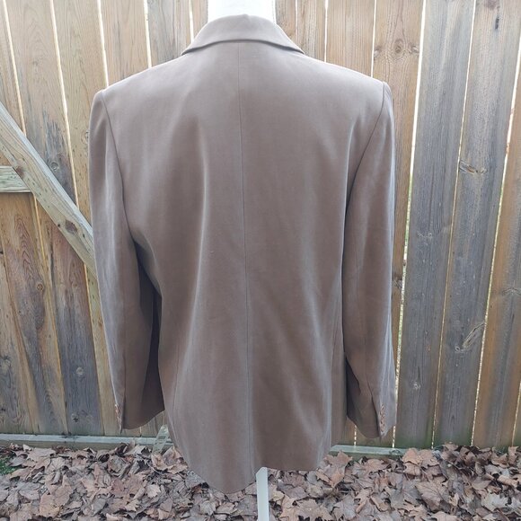 Talbots Petites Women’s Light Brown Silk Blazer Jacket Size 14P NWT - Picture 3 of 7